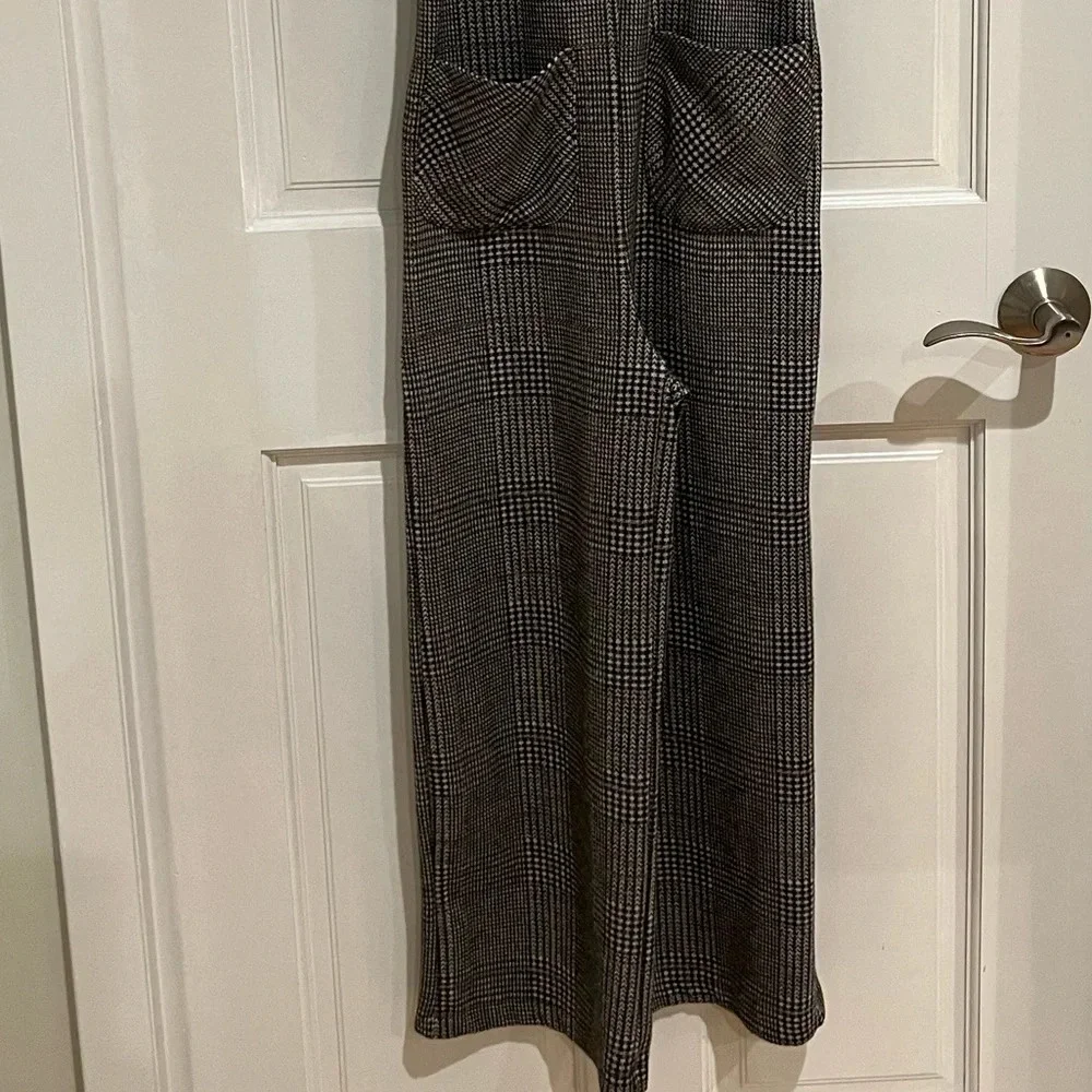 Zara Girls Wide Leg Grey Herringbone Jumpsuit Coverall Size 11-12
